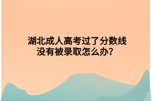 湖北成人高考过了分数线没有被录取怎么办？