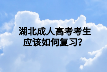 湖北成人高考考生应该如何复习？