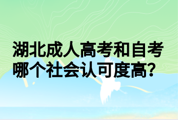 湖北成人高考和自考哪个社会认可度高？