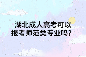 湖北成人高考可以报考师范类专业吗？