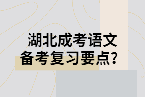 湖北成考语文备考复习要点？