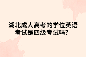 湖北成人高考的学位英语考试是四级考试吗？