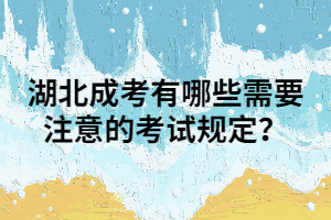 湖北成考有哪些需要注意的考试规定？