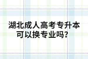 湖北成人高考专升本可以换专业吗？