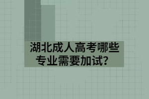 湖北成人高考哪些专业需要加试？