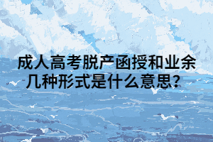 成人高考脱产函授和业余几种形式是什么意思？