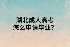 湖北成人高考怎么申请毕业？