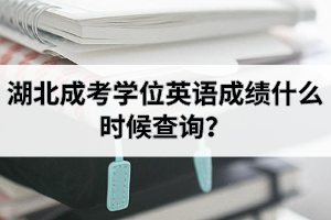 湖北成考学位英语成绩什么时候查询？