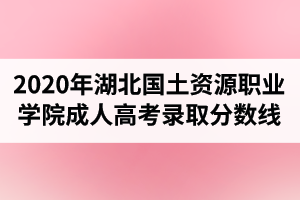 2020年湖北国土资源职业学院成人高考录取分数线