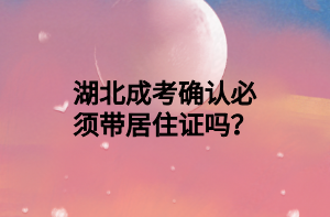 湖北成考确认必须带居住证吗？