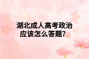 湖北成人高考政治应该怎么答题？