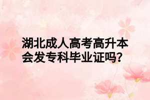 湖北成人高考高升本会发专科毕业证吗？