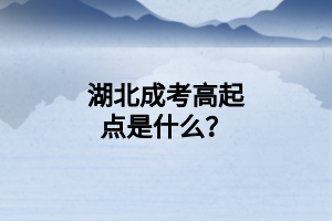 湖北成考高起点是什么？