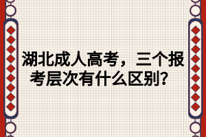 湖北成人高考三个报考层次有什么区别？