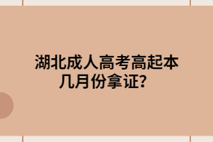 湖北成人高考高起本几月份拿证？