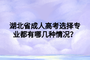 湖北省成人高考选择专业都有哪几种情况？