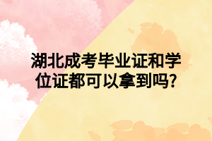 湖北成考毕业证和学位证都可以拿到吗?