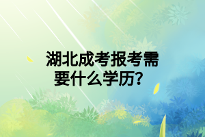 湖北成考报考需要什么学历？