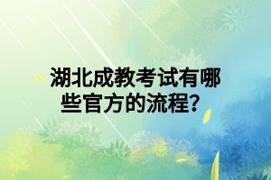 湖北成教考试有哪些官方的流程？