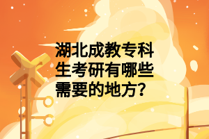 湖北成教专科生考研有哪些需要的地方？