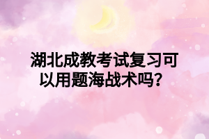 湖北成教考试复习可以用题海战术吗？