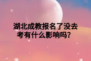 湖北成教报名了没去考有什么影响吗？