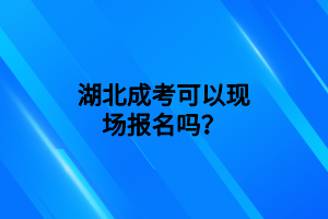 湖北成考可以现场报名吗？