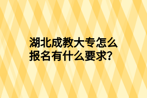 湖北成教大专怎么报名有什么要求？