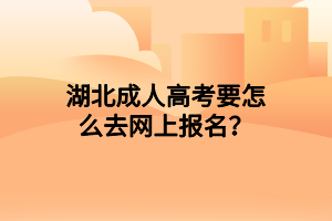 湖北成人高考要怎么去网上报名？