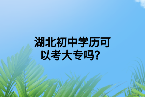 湖北初中学历可以考大专吗？