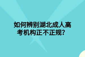 如何辨别湖北成人高考机构正不正规？