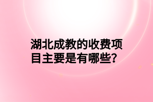 湖北成教的收费项目主要是有哪些？