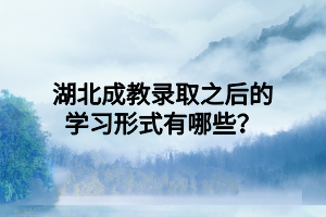 湖北成教录取之后的学习形式有哪些？