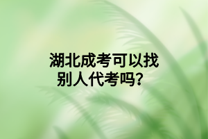 湖北成考可以找别人代考吗？