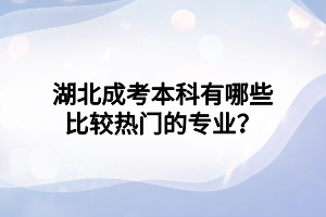 湖北成考本科有哪些比较热门的专业？