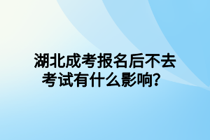 湖北成考报名后不去考试有什么影响？