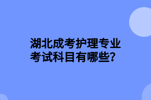 湖北成考护理专业考试科目有哪些？