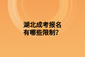 湖北成考报名有哪些限制？