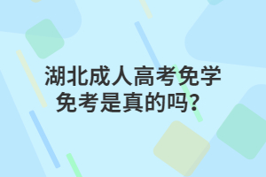 湖北成人高考免学免考是真的吗？