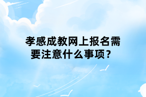 孝感成教网上报名需要注意什么事项？