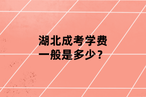 湖北成考学费一般是多少？