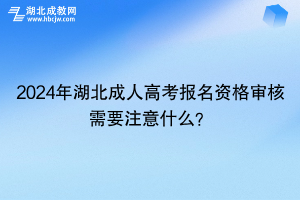 2024年湖北成人高考报名资格审核需要注意什么？