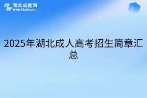 2025年湖北成人高考招生简章汇总